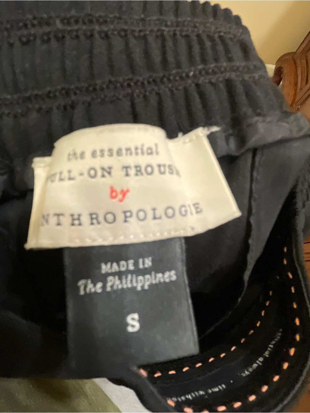 Anthropologie Black Pull-On Trousers